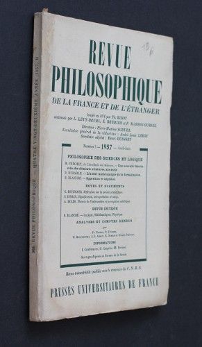 Revue philosophique de la France et de l'étranger n°2, avril-juin 1957
