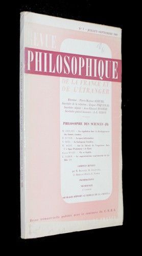 Revue philosophique de la France et de l'étranger n°3, juillet-septembre 1965 : philosophie des sciences (II)