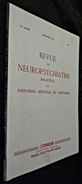 Revue de neuropsychiatrie infantile et d'hygiène mentale de l'enfance, septembre 1966