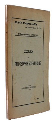 Cours de philosophie scientifique