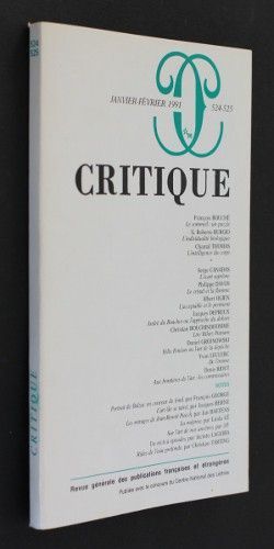 Critique n°524-525 (janvier-février 1991)