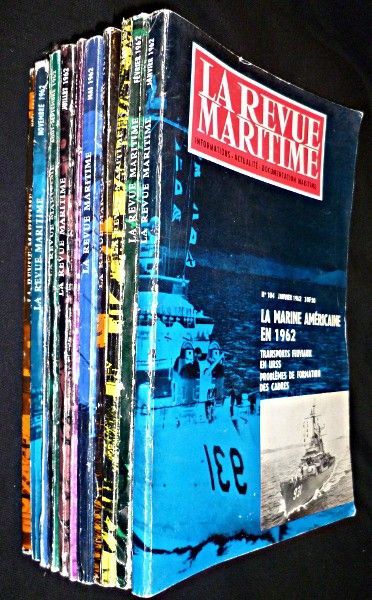 La revue maritime, 11 numéros (année 1962 au complet)