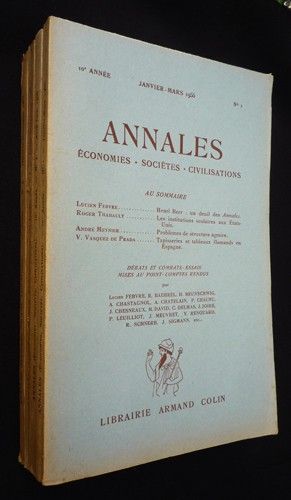 Annales : économies, sociétés, civilisations (4 volumes, année 1955)