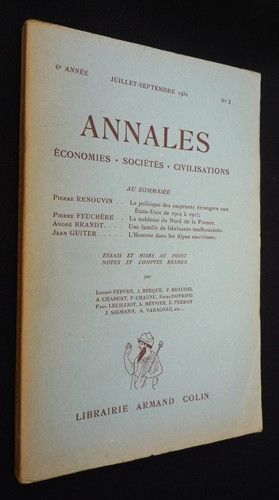 Annales : économies, sociétés, civilisations (juillet-septembre 1951)