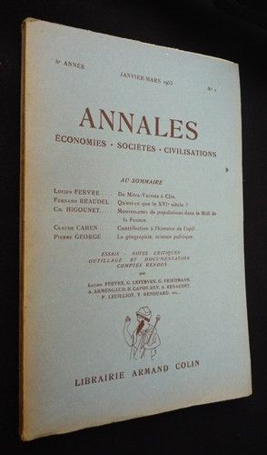 Annales : économies, sociétés, civilisations (janvier-mars 1953)