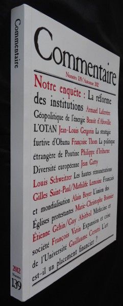 Commentaire numéro 139, automne 2012 