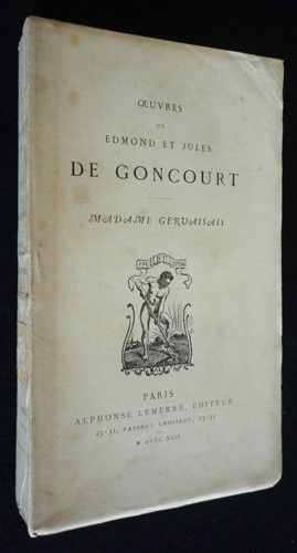 Oeuvres de Edmond et Jules de Goncourt : Madame Gervaisais