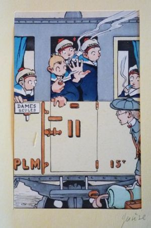 Carte postale "Nos marins" n°30 : Aux Postes d'Appareillage