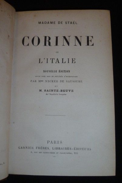 Corinne ou l'Italie