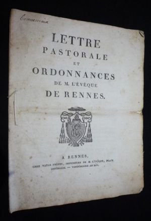 Lettre pastorale et ordonnances de M. l'évêque de Rennes