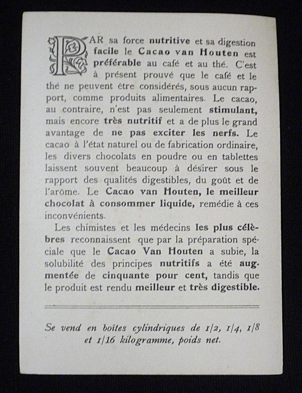 8 images publicitaires Châteaux français (Cacao Van Houten)