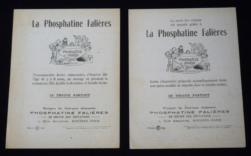 2 publicités Phosphatine Falières : 