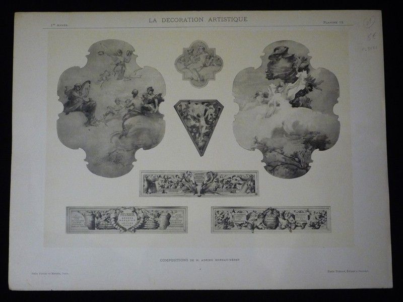 La Décoration artistique. 1re année, n°3, planche 12 : Compositions de M. Adrien Moreau-Néret