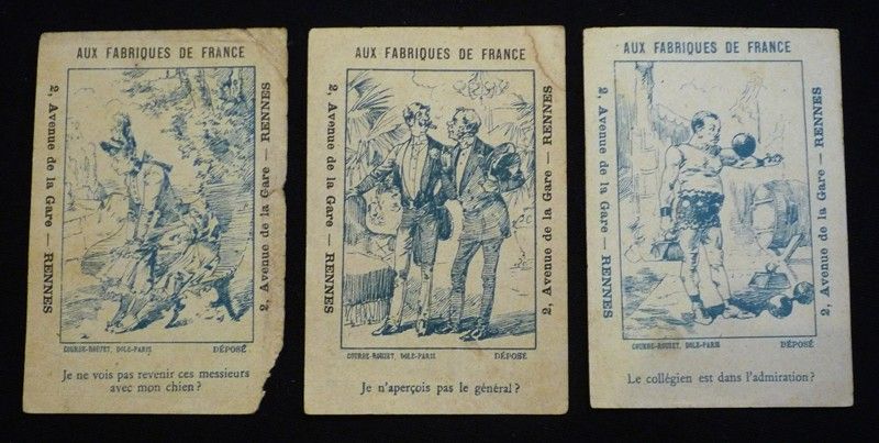 10 chromos publicitaires Fabriques de France (devinettes)