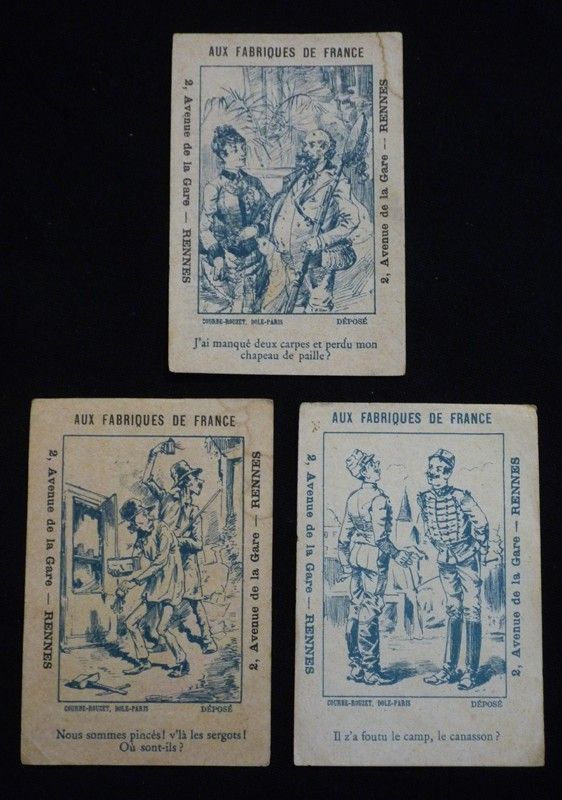 10 chromos publicitaires Fabriques de France (devinettes)