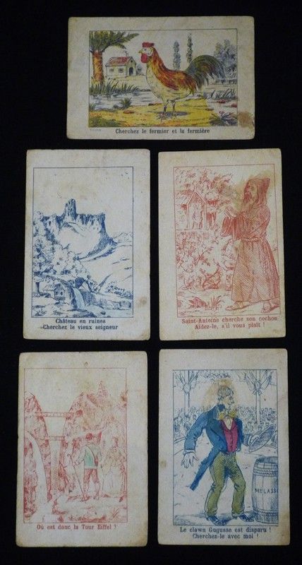 9 chromos devinettes publicitaires Pastilles au miel Ch. Martel