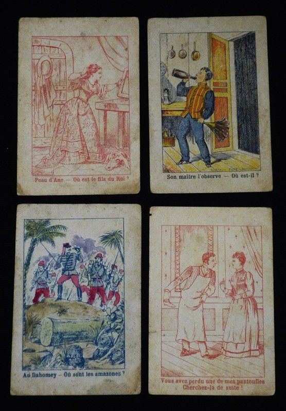 9 chromos devinettes publicitaires Pastilles au miel Ch. Martel