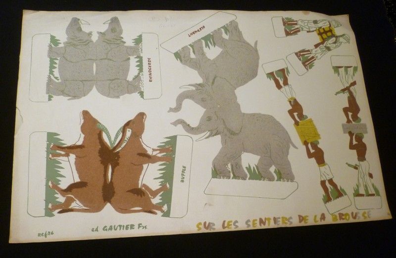 Affiche à découper : sur les sentiers de la brousse