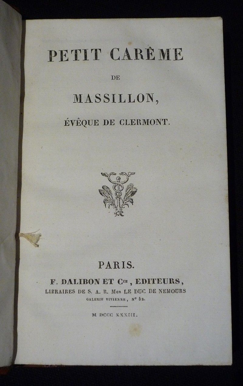 Petit carême de Massillon, évêque de Clermont