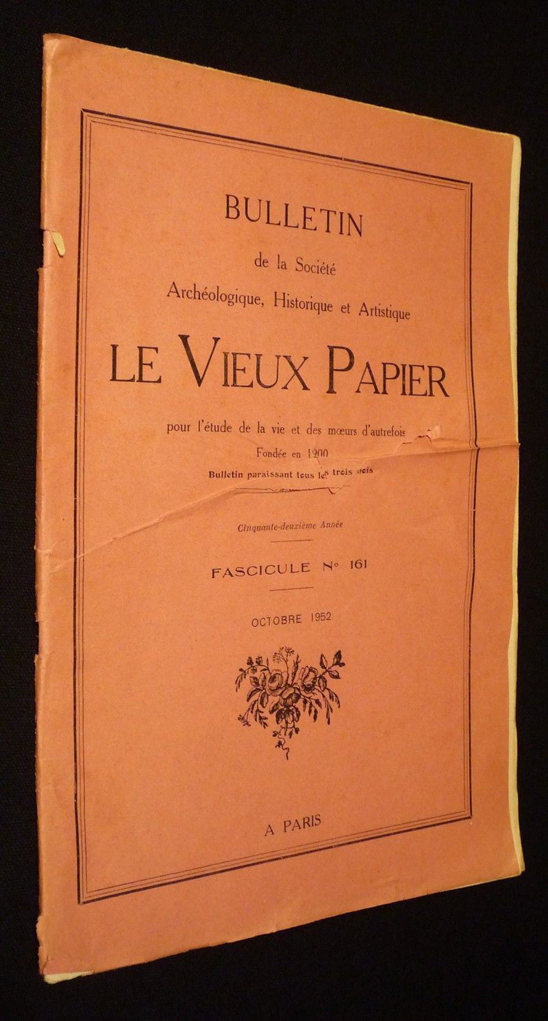 Le Vieux Papier (52e année, fascicule n°161, octobre 1952)