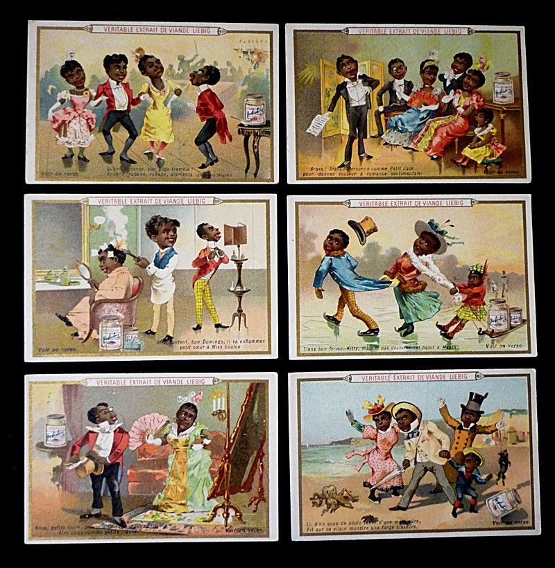 6 chromos Liebig : Chanson nègre (série complète)