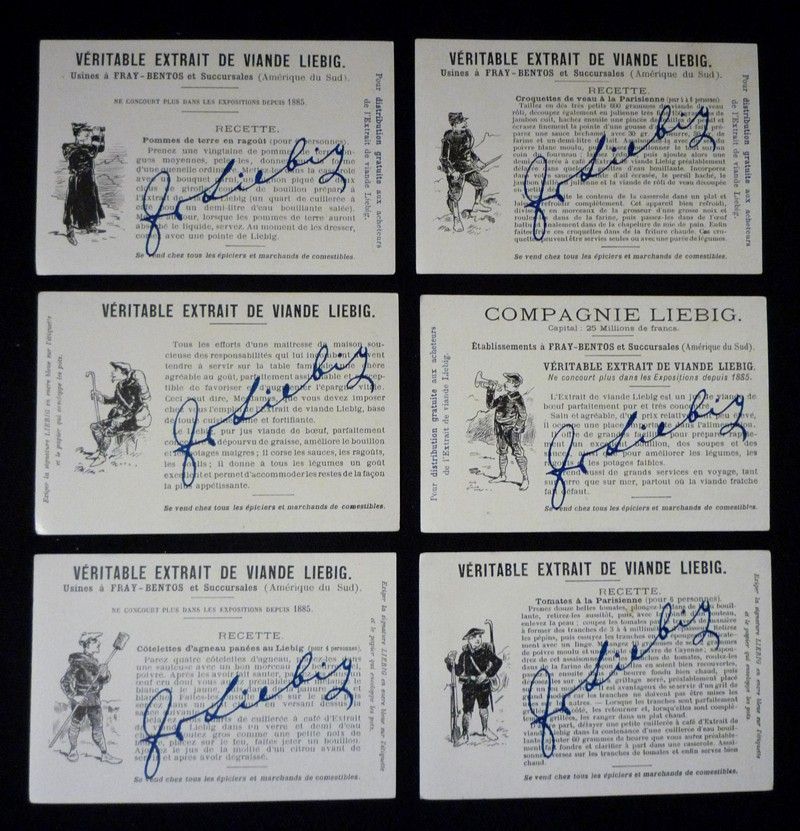 6 chromos Liebig : Manoeuvres alpines (série complète)