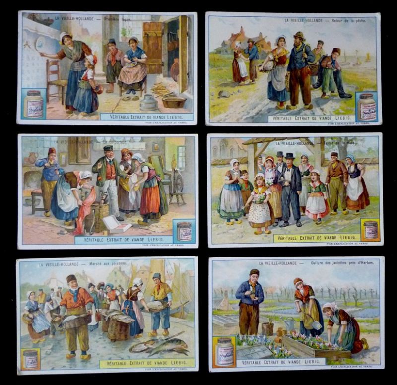 6 chromos Liebig : La Vieille-Hollande (série complète)