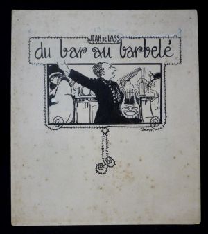 Maquette originale de la couverture de la plaquette de poésie "Du bar au barbelé" de Jean de Lass