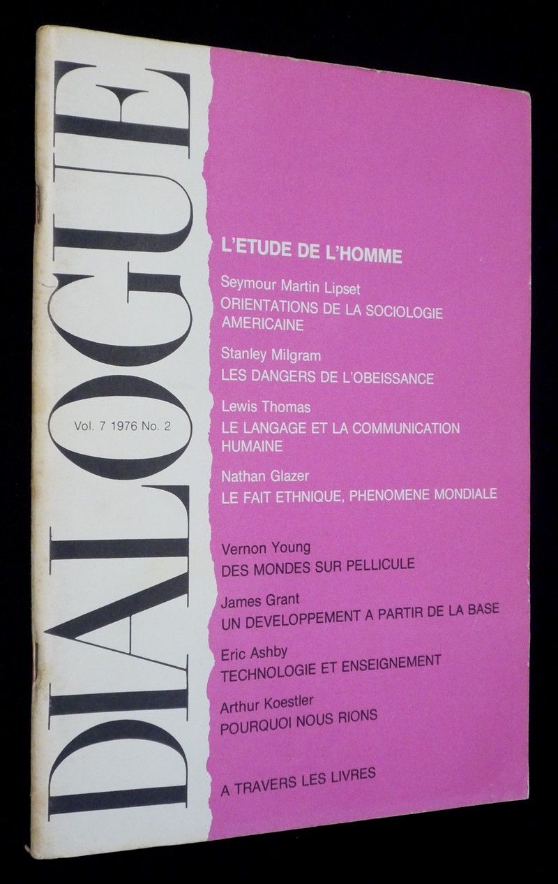 Dialogue (Vol. 7 - 1976 - n°2)