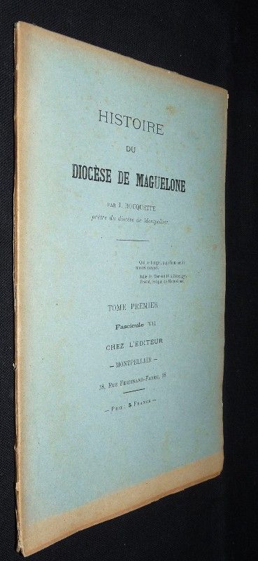 Histoire du diocèse de Maguelone (tome premier, fascicule VII)