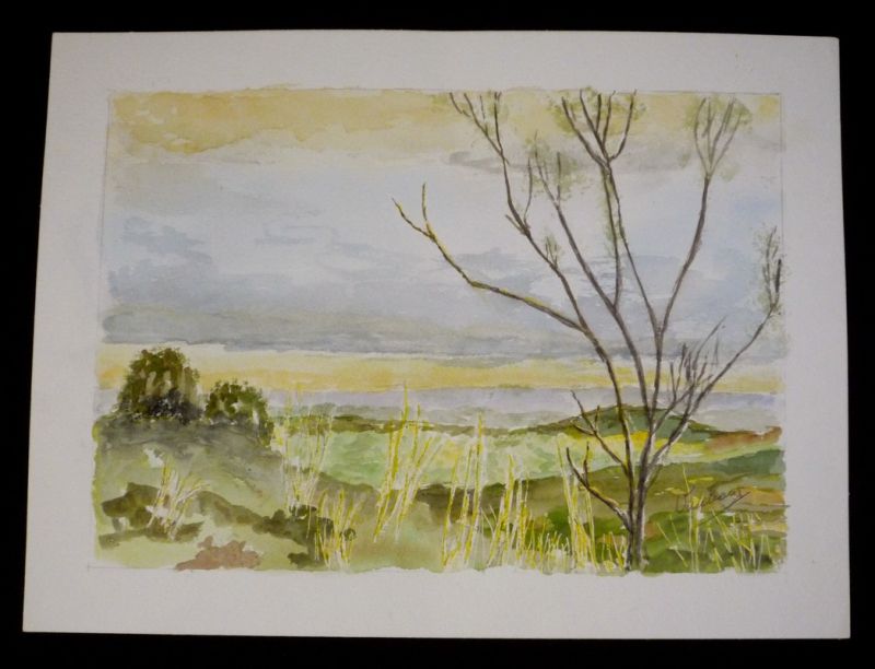 Aquarelle originale de Vaubourg : Horizon