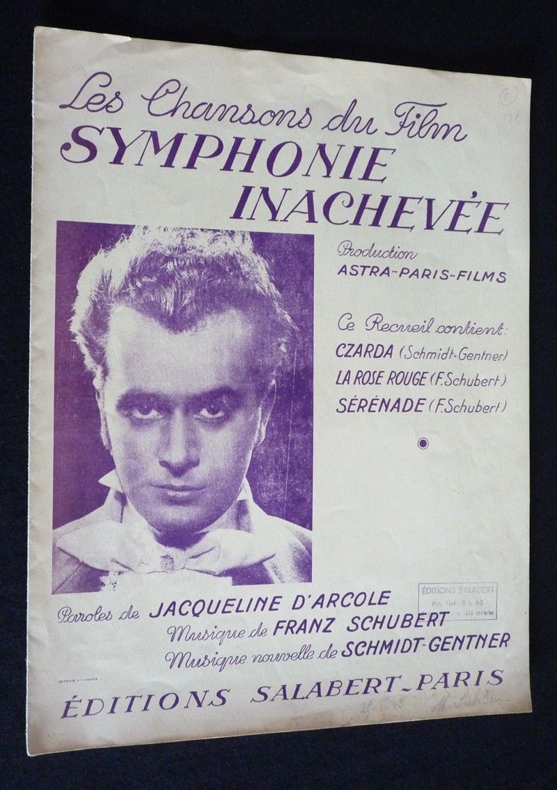 Les Chansons du film Symphonie inachevée : Czarda. La Rose rouge. Sérénade