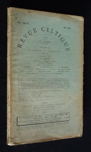 Revue celtique, Vol. XLIV - n° 3-4