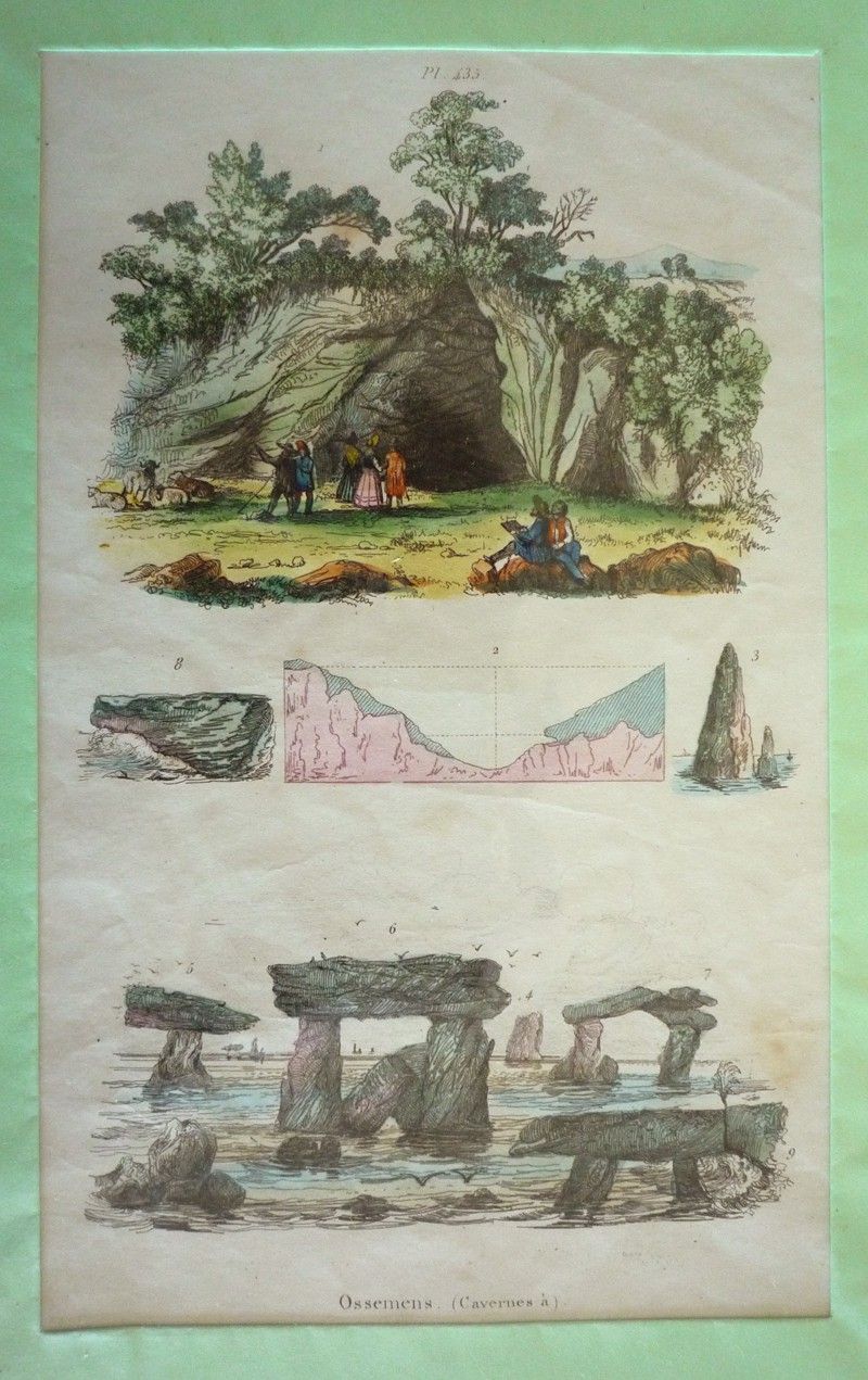 Gravure : Cavernes à Ossemens (Dictionnaire pittoresque d'histoire naturelle et des phénomènes de la nature)