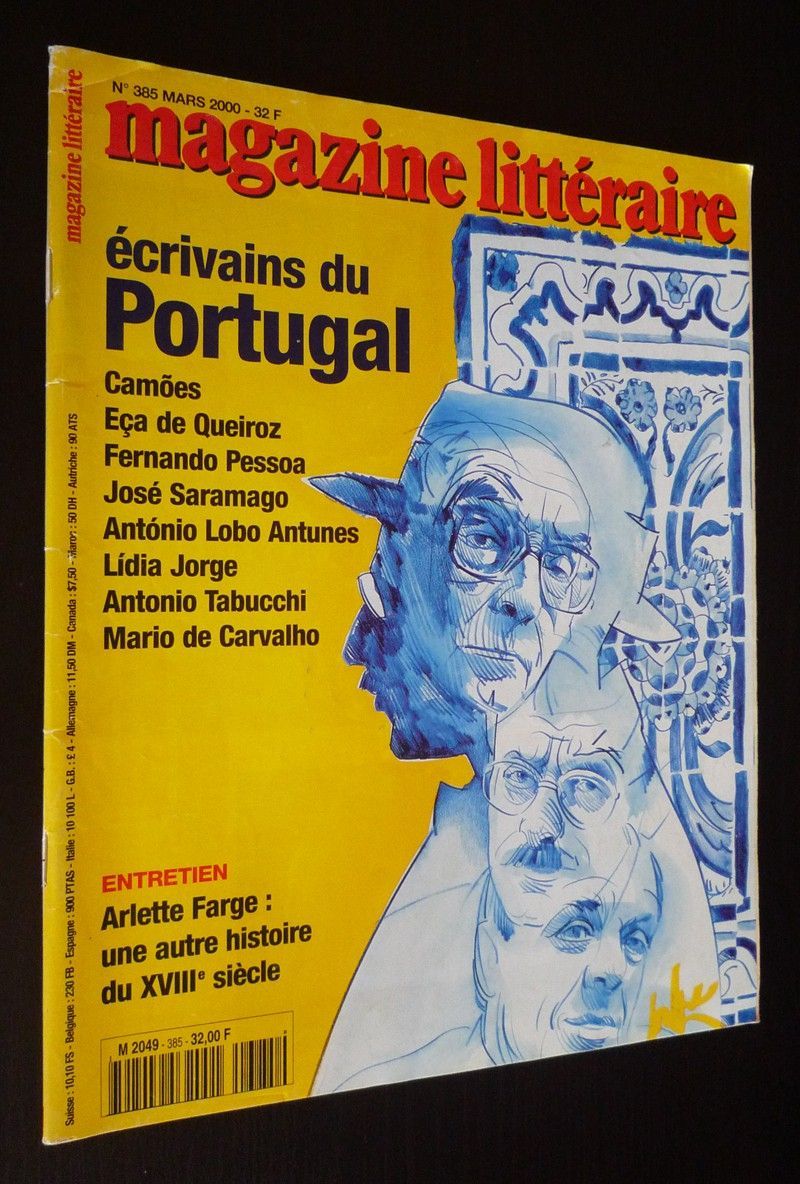 Magazine Littéraire (n°385, mars 2000) : Ecrivains du Portugal
