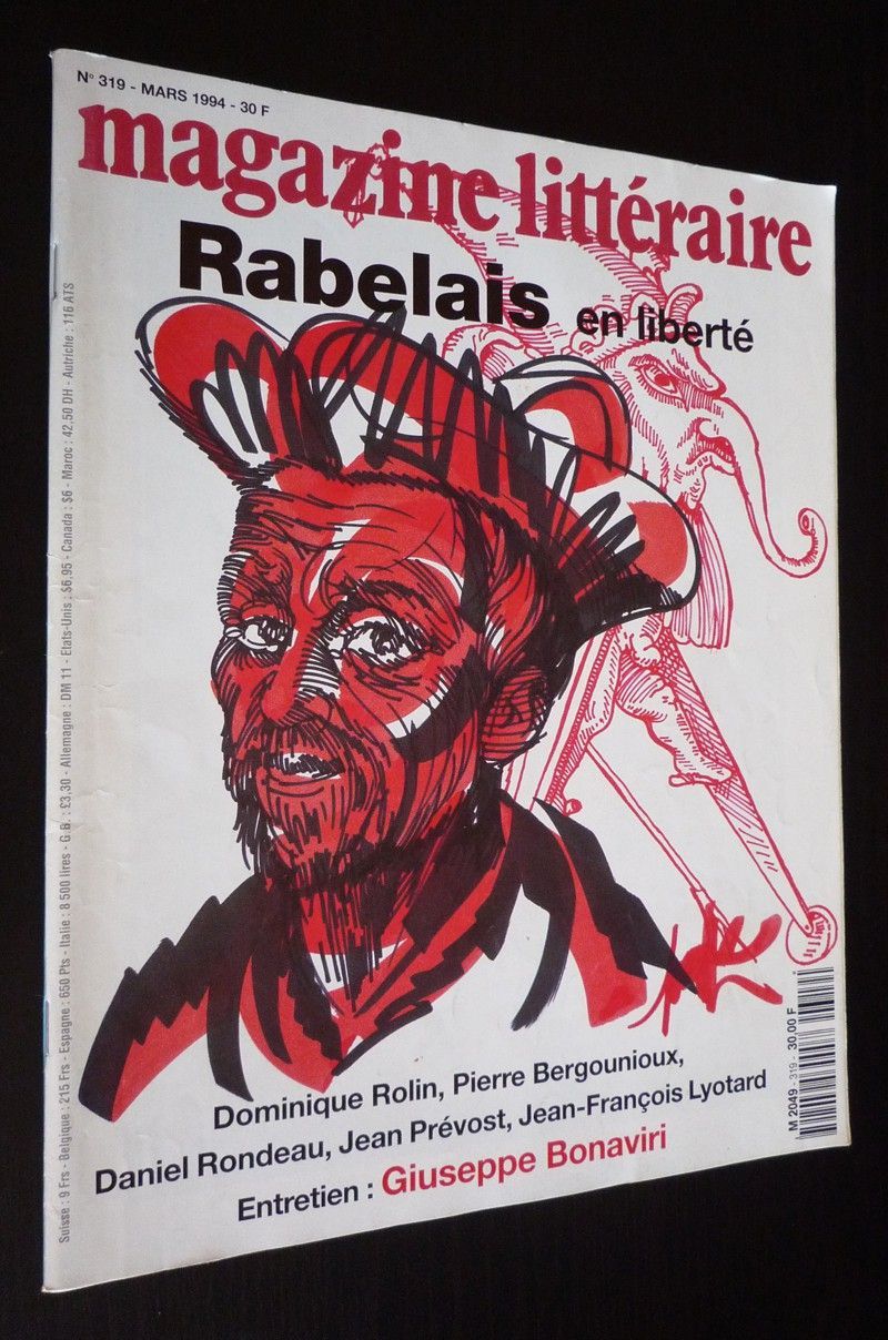 Magazine Littéraire (n°319, mars 1994) : Rabelais en liberté