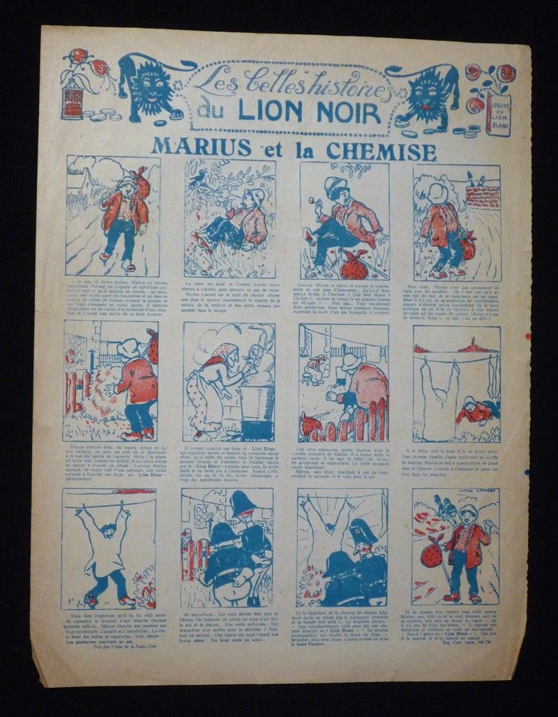 Publicité : Les Belles histoires du Lion Noir : Marius et la chemise (8 exemplaires)