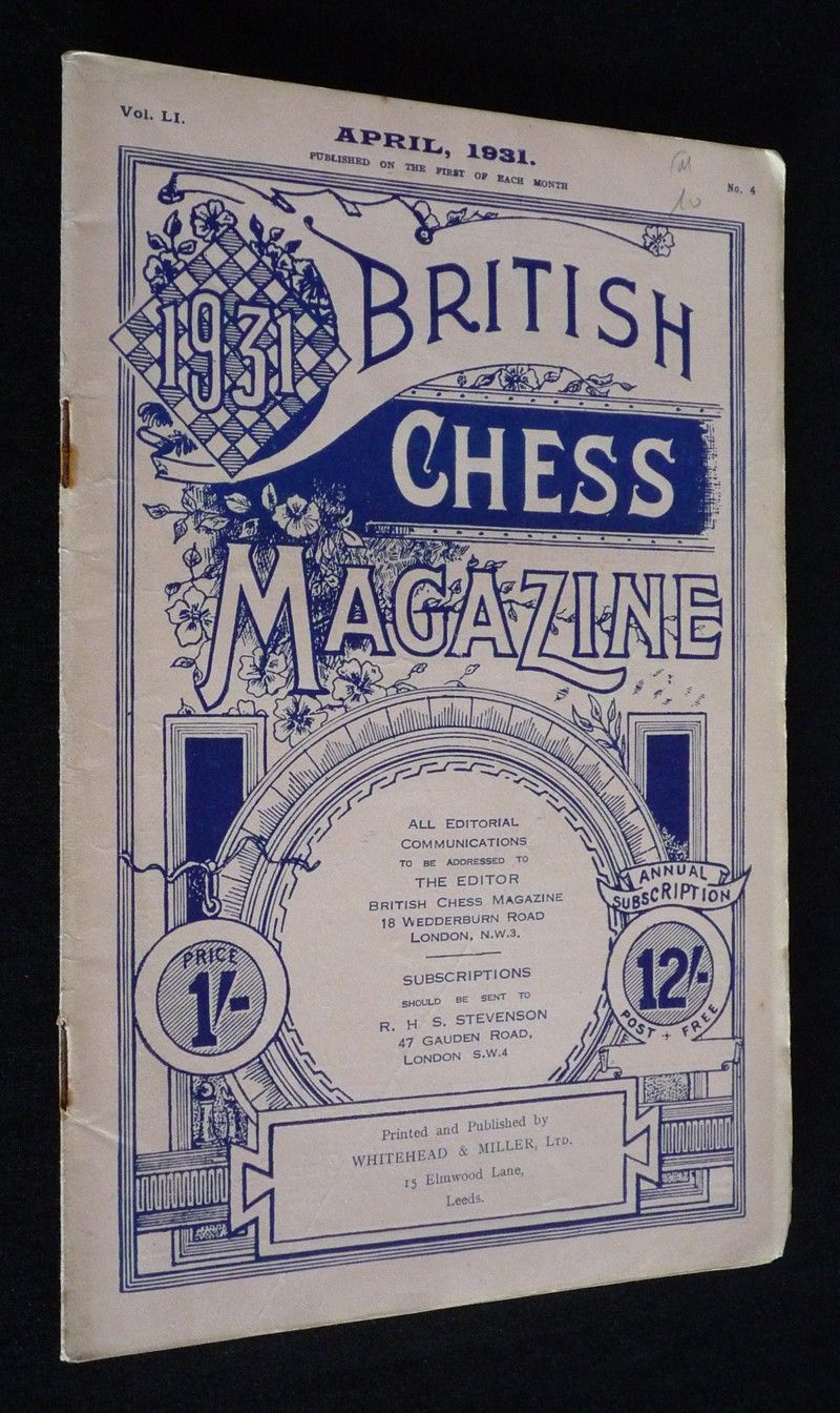 British Chess Magazine (Vol. LI - n°4 - April 1931)