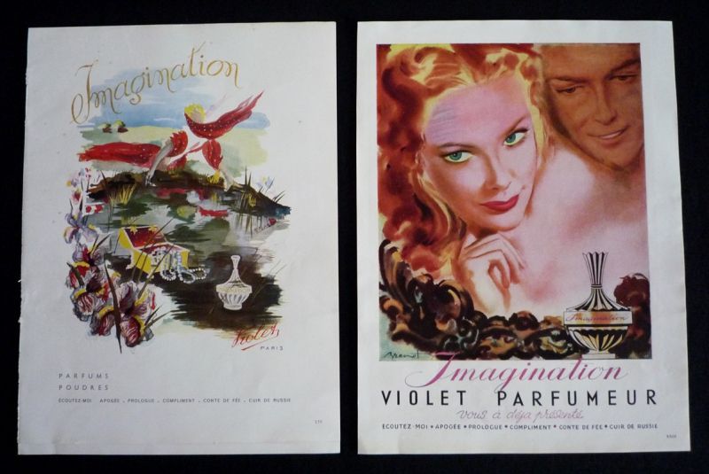 Lot de 3 publicités pour les parfums VIOLET