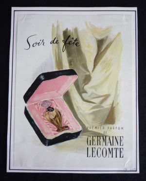 Publicité pour le parfum Soir de Fête, de Germaine Lecomte