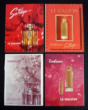 Lot de 4 publicités pour les parfums LE GALION