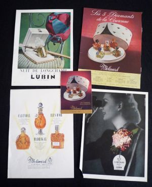 Lot de 5 publicités pour les parfums LUBIN et MOLINARD