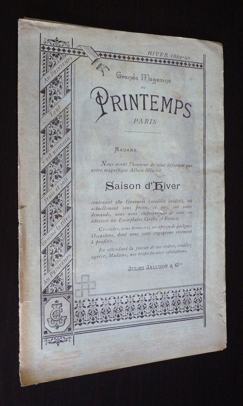 Catalogue des Grands Magasins du Printemps, saison d'hiver 1889-90