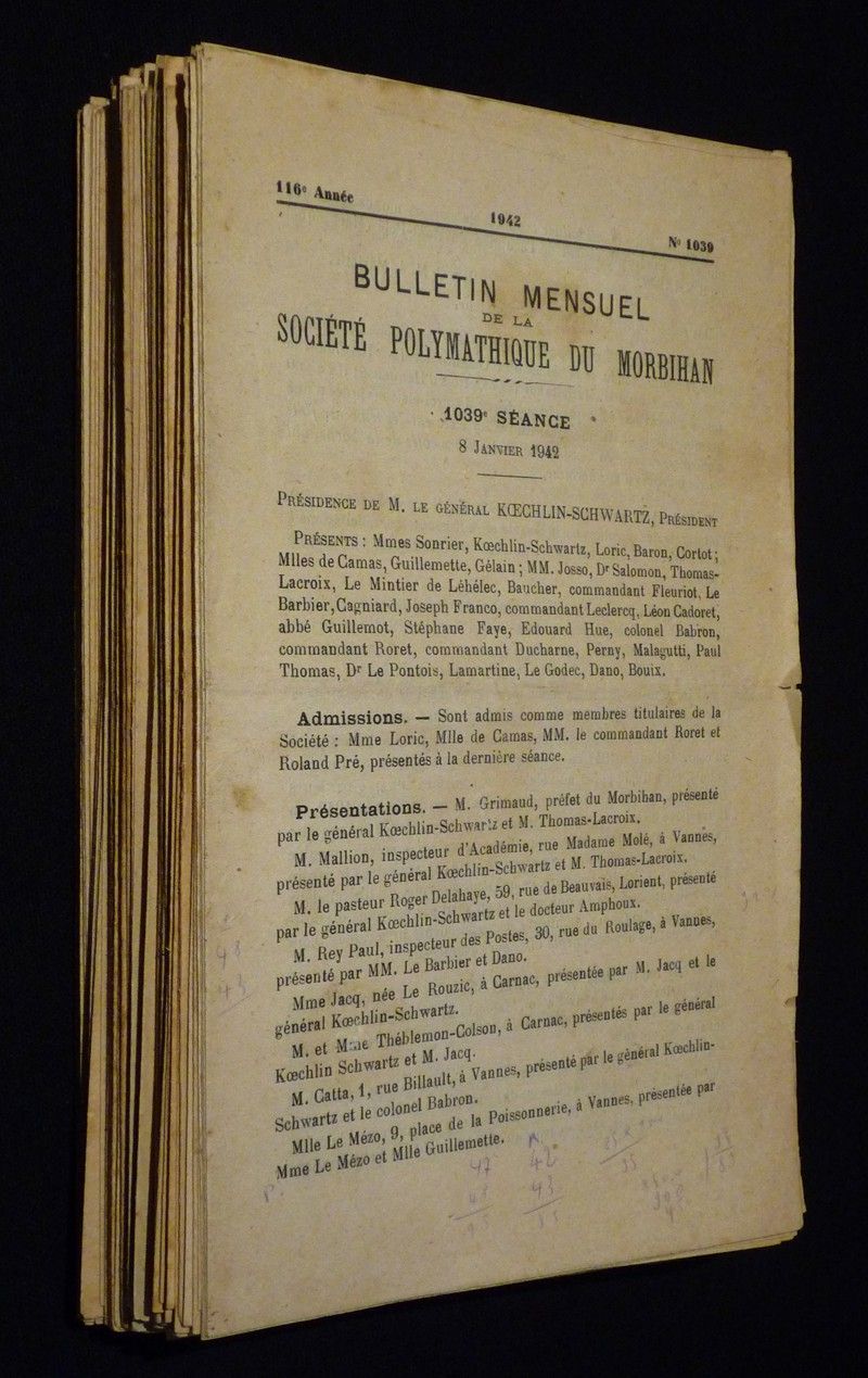 Bulletin mensuel de la Société Polymathique du Morbihan (1942-1956)