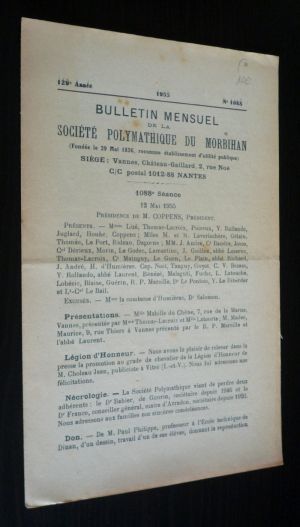 Bulletin mensuel de la société polymathique du Morbihan (129e année - 1955 - n°1088)