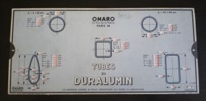 Abaque ou réglette Omaro P.7 : Duralumin - Tubes en Duralumin