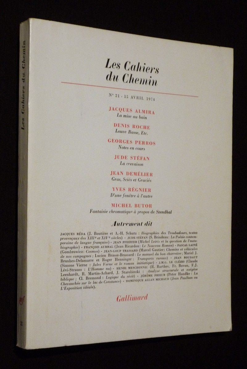 Les Cahiers du Chemin (n°21 - 15 avril 1974)