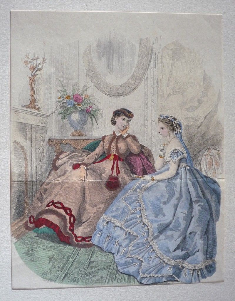 Gravure de mode : Toilettes de Mlles Raboin (La Mode illustrée)