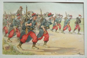 Illustration d'Albert Guillaume : En marche (Mon Sursis)