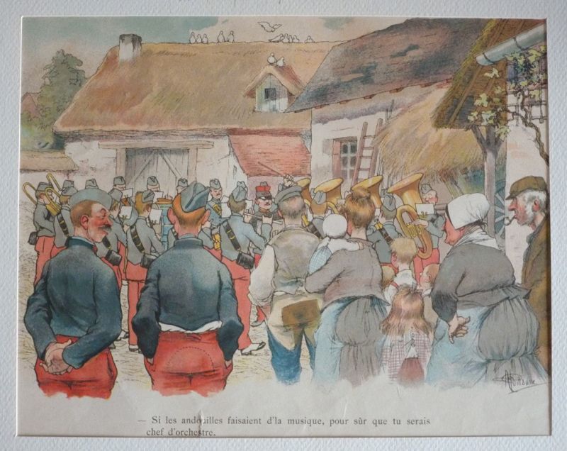 Illustration d'Albert Guillaume : La Musique se répète (Mon Sursis)